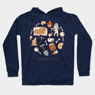 Cute archeology icons drawings Hoodie